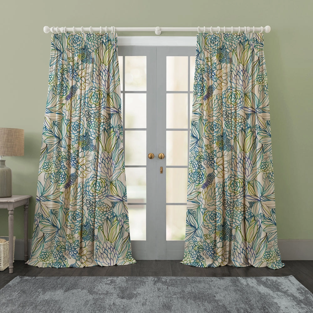 Althorp Printed Cotton Fabric (By The Metre) Capri