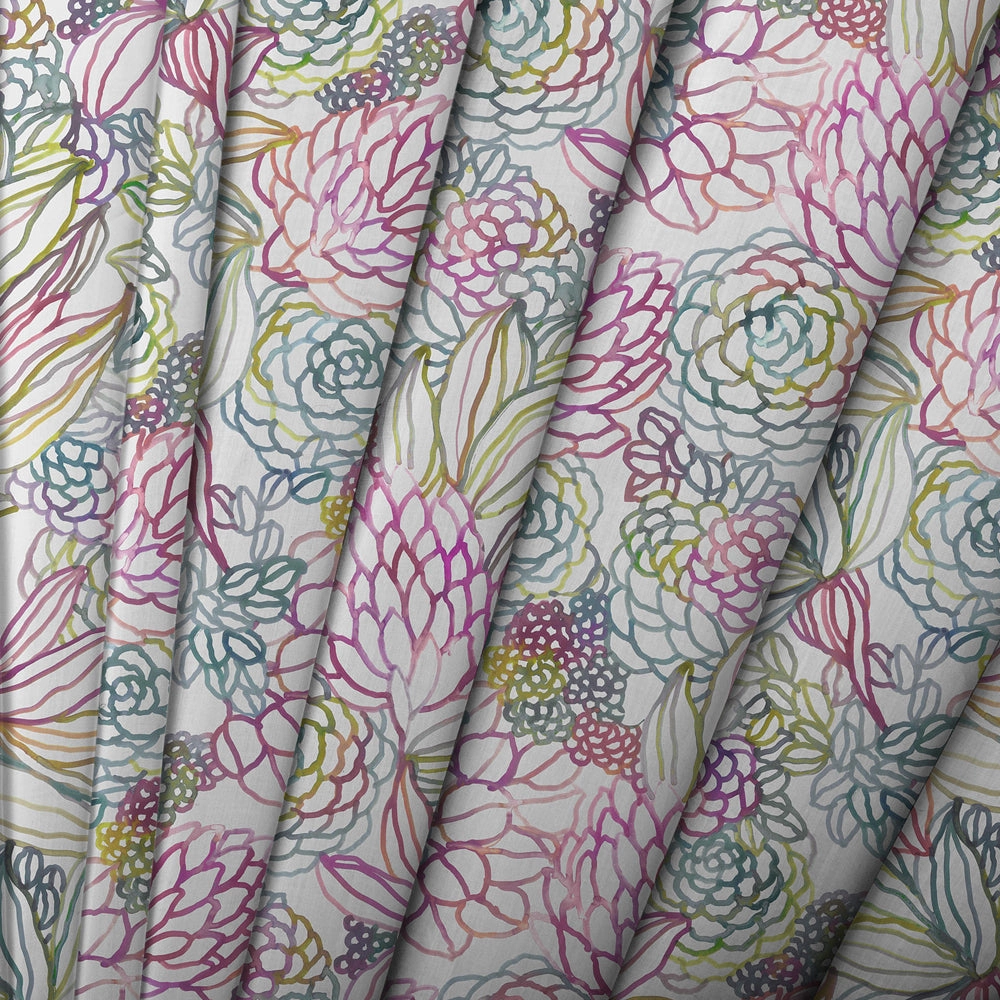Althorp Printed Cotton Fabric (By The Metre) Sorbet Cream