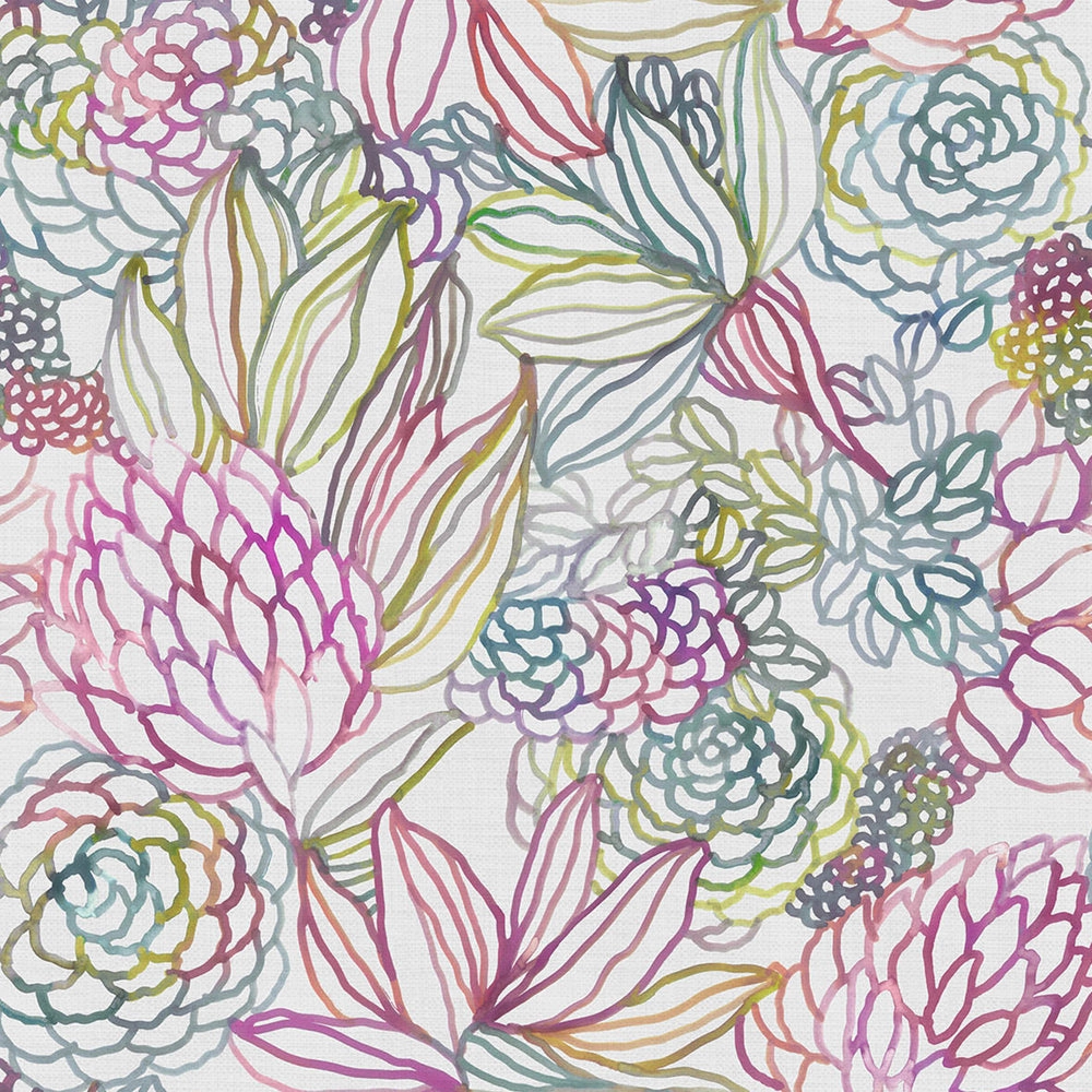 Althorp Printed Cotton Fabric (By The Metre) Sorbet Cream elegant table cloth  