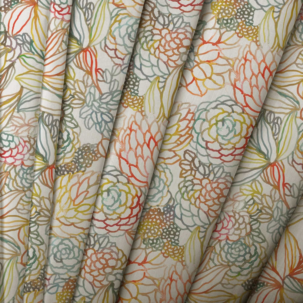 Althorp Printed Made to Measure Curtains Cinnamon/Linen