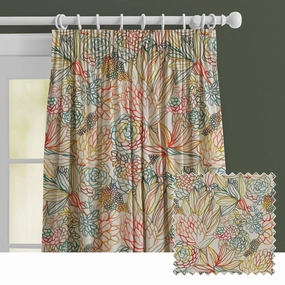 Althorp Printed Made to Measure Curtains Cinnamon/Linen patterned fashion rug  