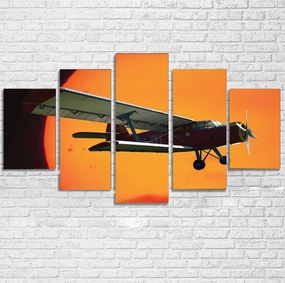 Amazing Antonov-2 With Sunset Printed Multiple Canvas Poster canvas mural art
