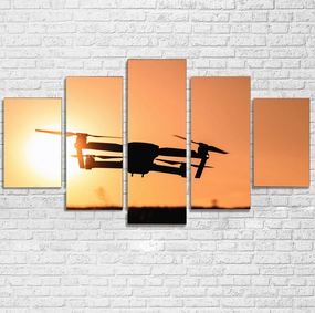 Amazing Drone in Sunset Printed Multiple Canvas Poster canvas mural art