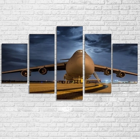 Amazing Military Aircraft at Night Printed Multiple Canvas Poster canvas mural art