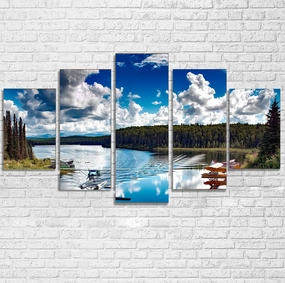 Amazing Scenary & Sea Planes Printed Multiple Canvas Poster canvas mural art