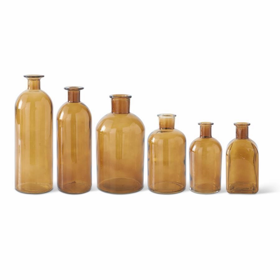 Amber Glass Bottles (multiple sizes) interior room decor