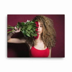 Amelia with roses - canvas canvas mural art