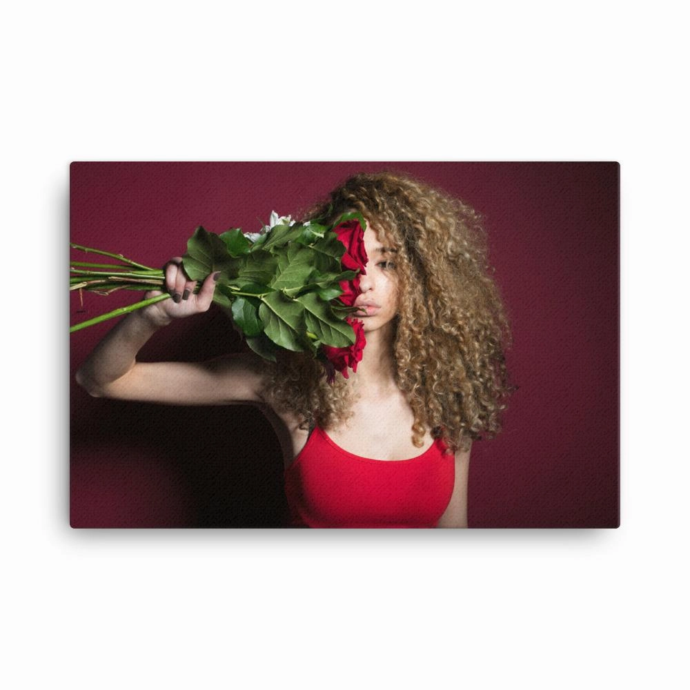 Amelia with roses - canvas