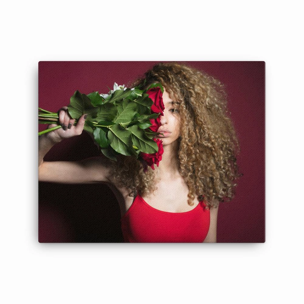 Amelia with roses - canvas