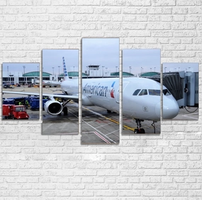 American Airlines A321 Printed Multiple Canvas Poster canvas mural art