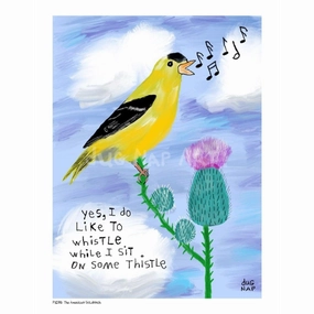 American Goldfinch Art Print (8.5"x11") framed wall decor