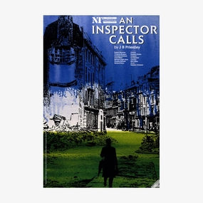An Inspector Calls 1992 Print vintage woodcut wallpaper