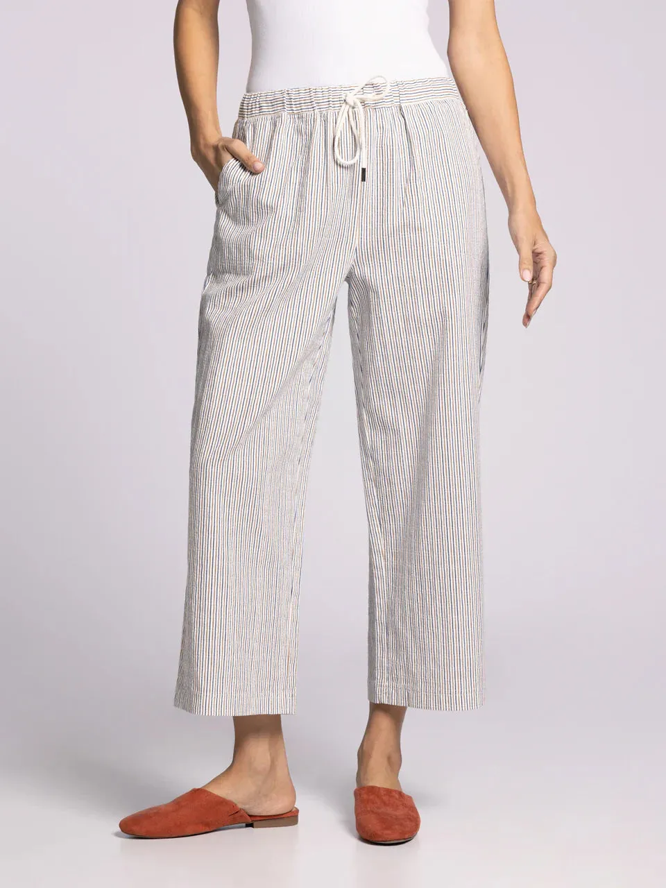 Anita Pants - Indigo Braune Streifen