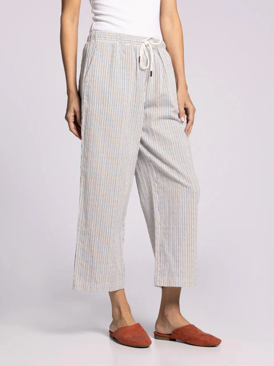 Anita Pants - Indigo Braune Streifen