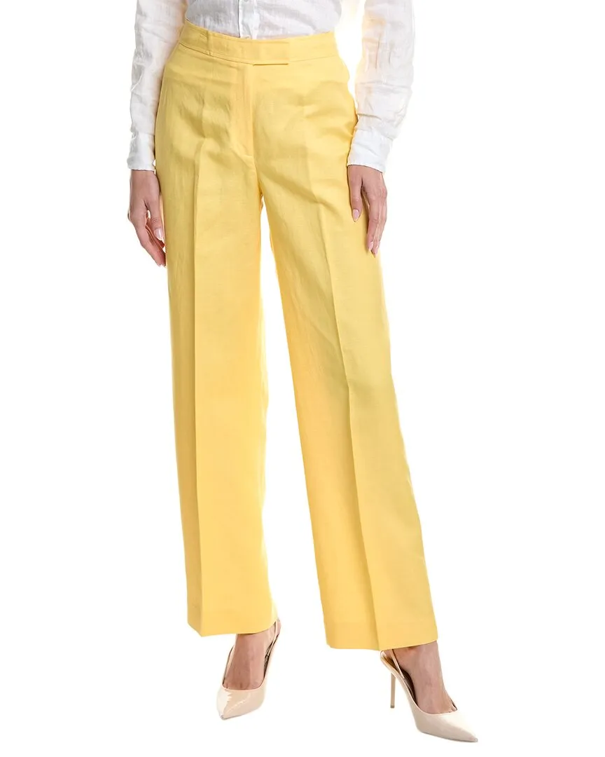 Anne Klein High-Rise Linen-Mix Weitbeinige Hose