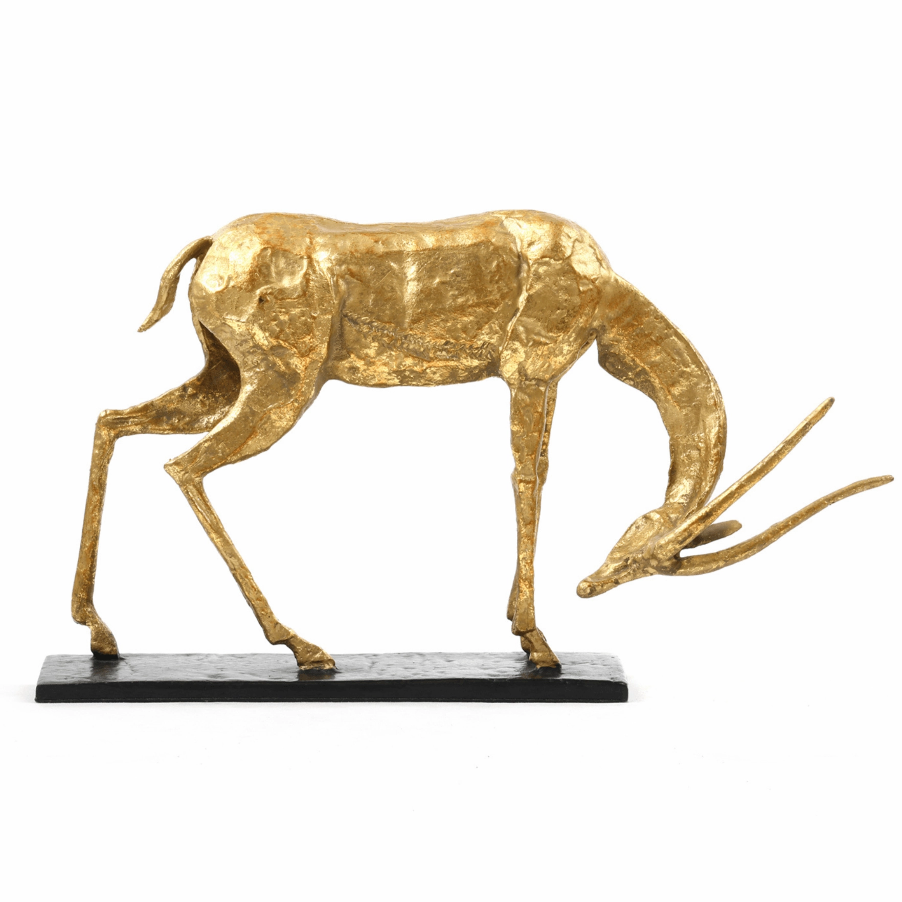 Antelope Straight Horn Statue in Gold Leaf home display ornament