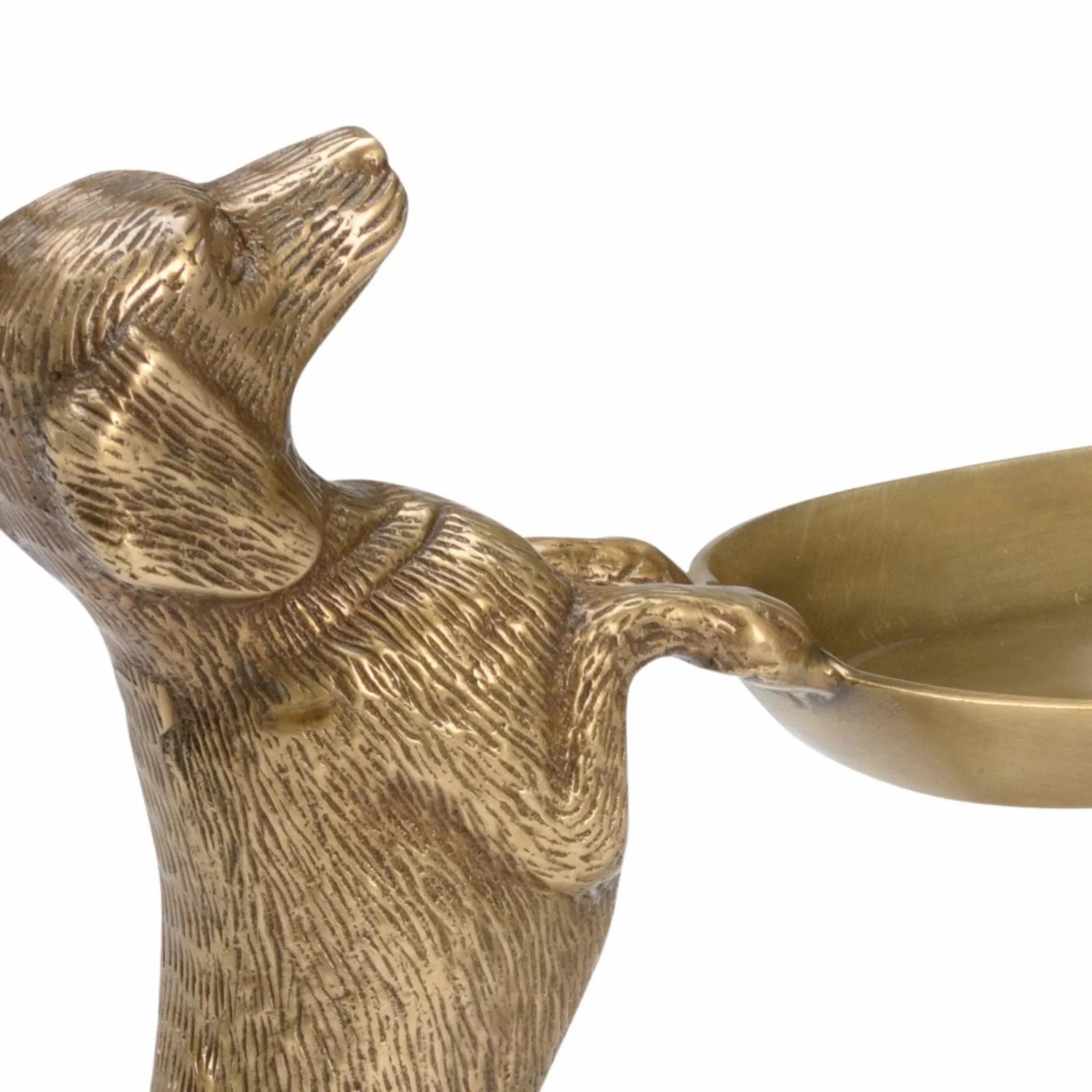 Antique Brass Dachsund Dogs Holding a Small Tray