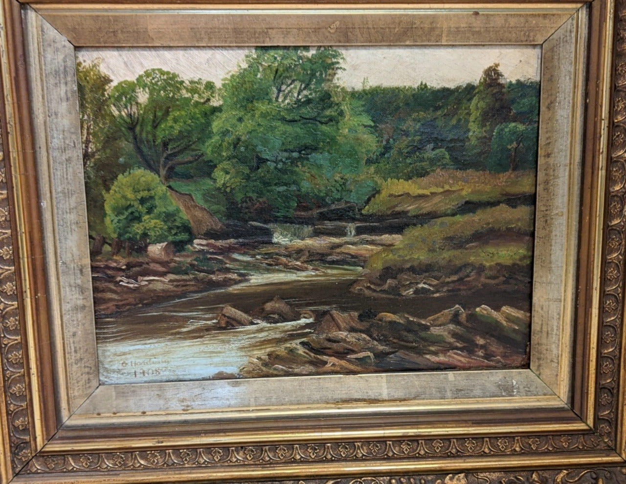 ANTIQUE OIL PAINTING IN ORNATE FRAME