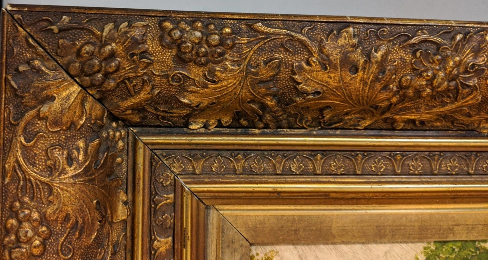 ANTIQUE OIL PAINTING IN ORNATE FRAME
