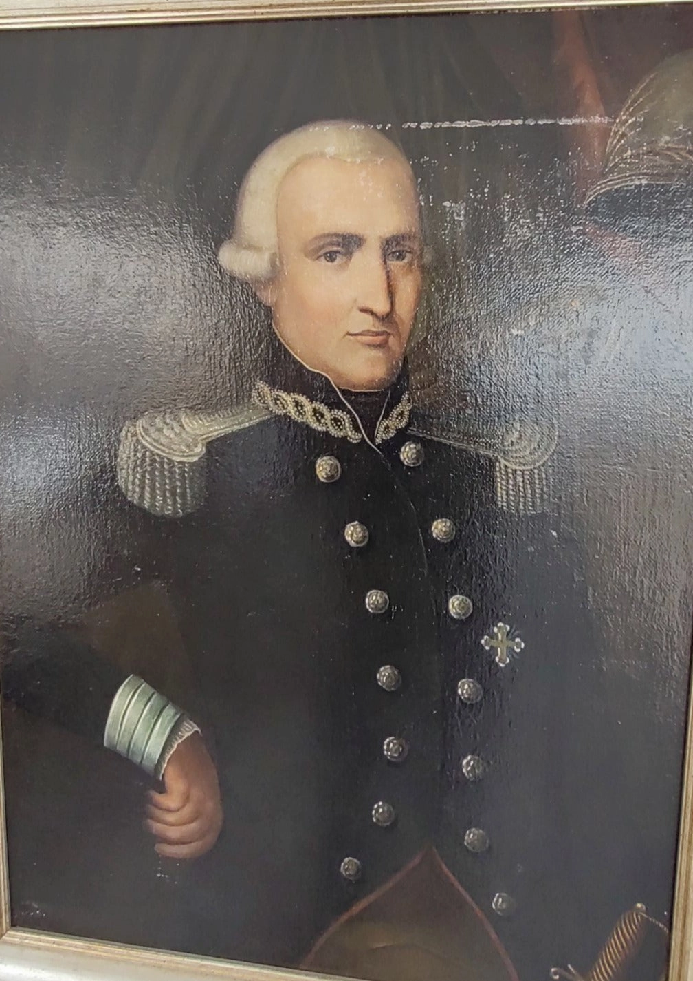 ANTIQUE OIL PAINTING OF ENGLISH NAVAL OFFICER