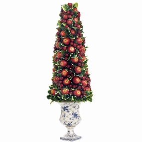 Apple and Berry Holiday Cone Arrangement home display ornament