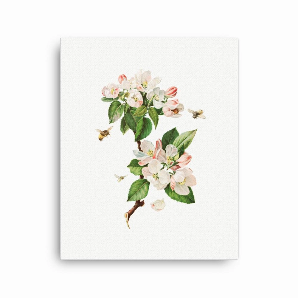 Apple Blossoms and Bees - canvas