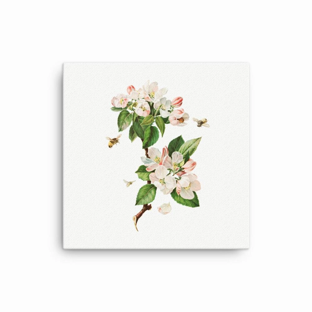 Apple Blossoms and Bees - canvas