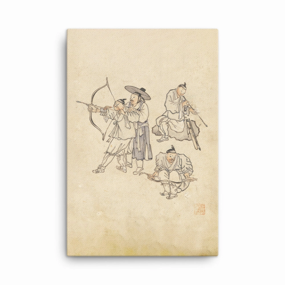 Archery, Kim Hong-do - canvas