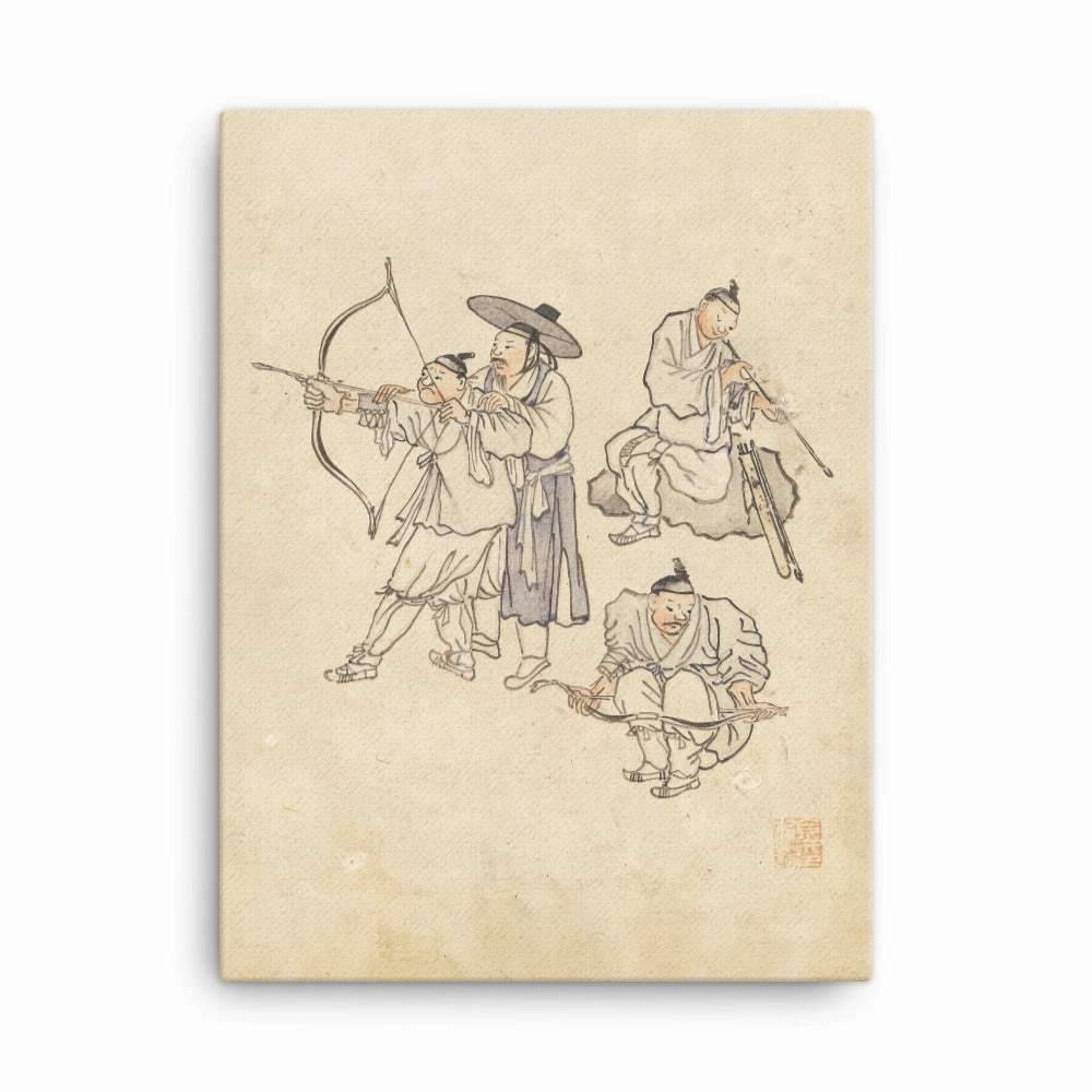 Archery, Kim Hong-do - canvas canvas mural art