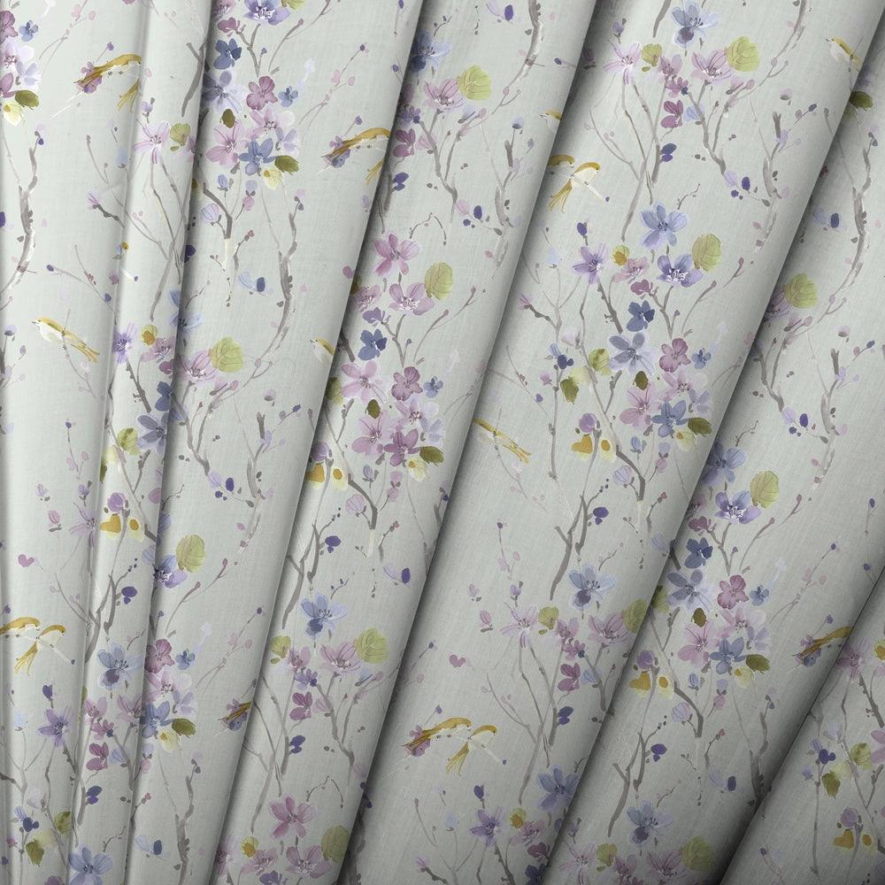 Armathwaite Linen Printed Made to Measure Curtains Duck Egg