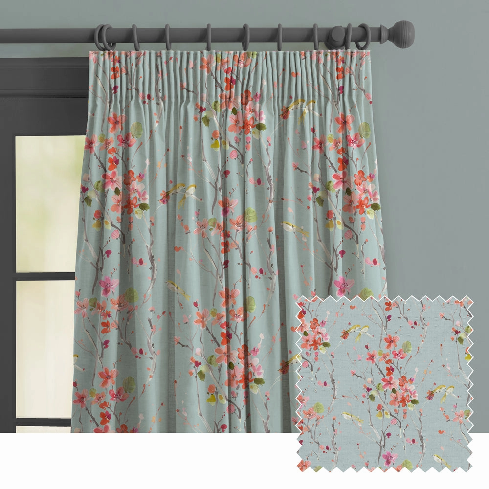 Armathwaite Linen Printed Made to Measure Curtains Russett patterned fashion rug  