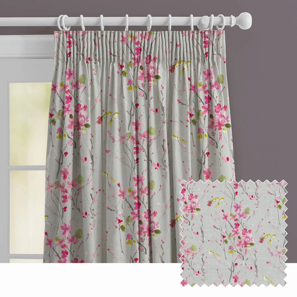 Armathwaite Linen Printed Made to Measure Curtains Silver patterned fashion rug  