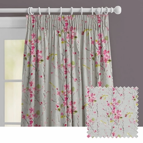 Armathwaite Linen Printed Made to Measure Curtains Silver patterned fashion rug  