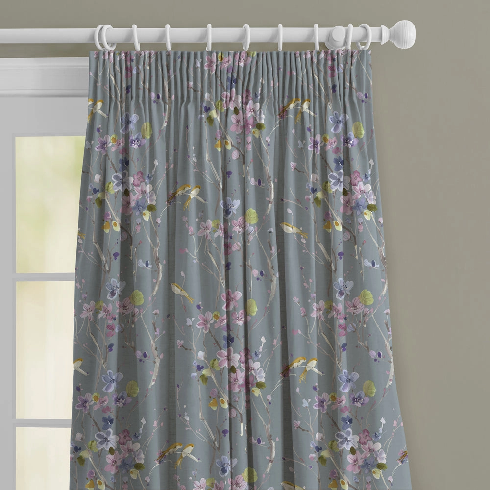 Armathwaite Linen Printed Made to Measure Curtains Slate