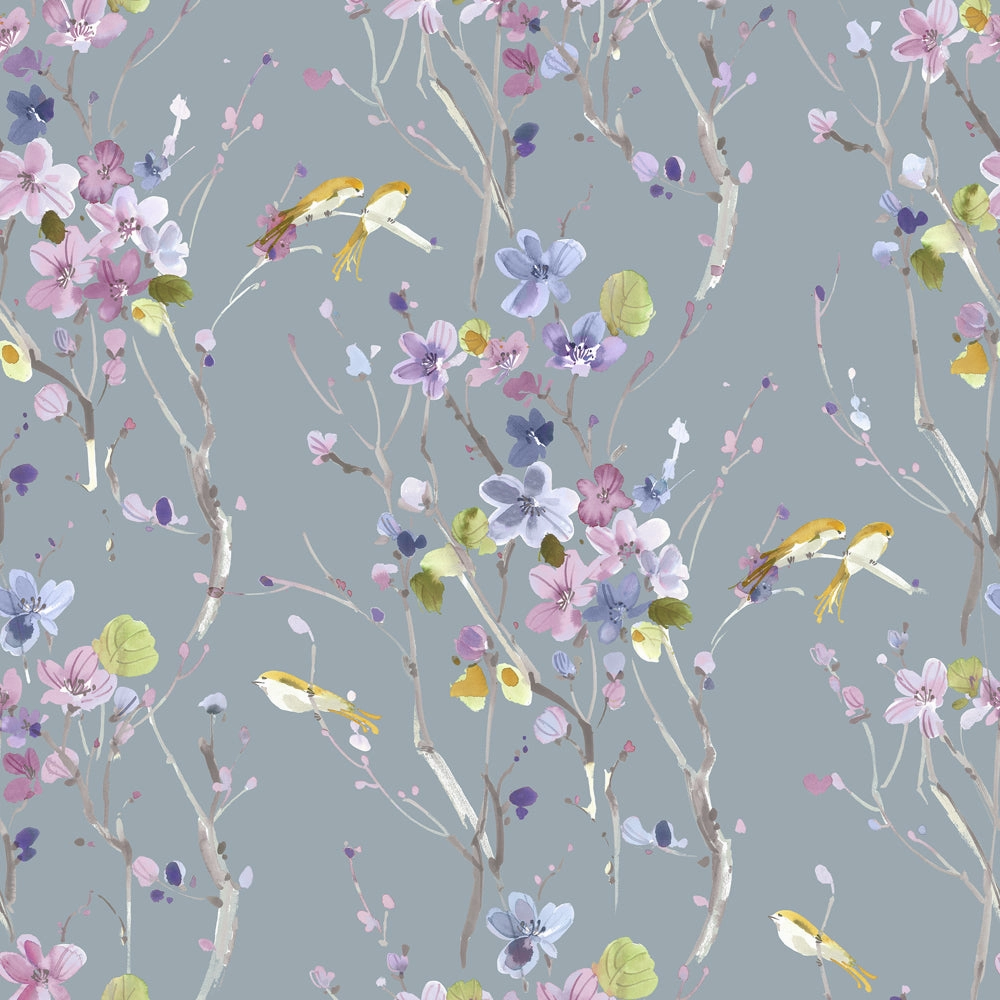 Armathwaite Linen Printed Made to Measure Curtains Slate