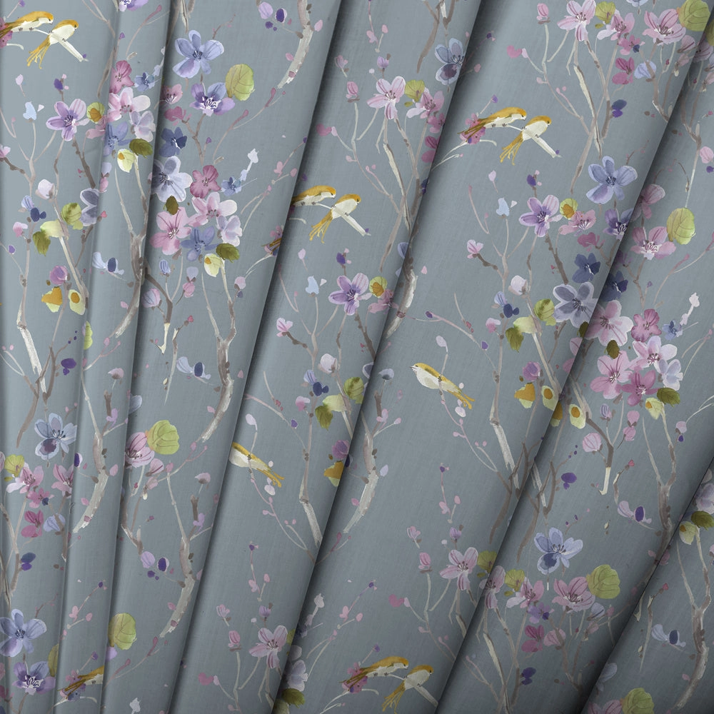 Armathwaite Printed Cotton Fabric (By The Metre) Violet/Slate