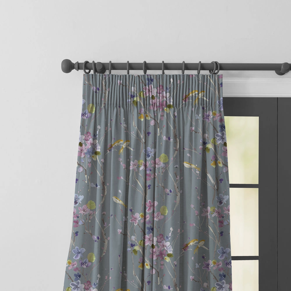 Armathwaite Printed Cotton Fabric (By The Metre) Violet/Slate