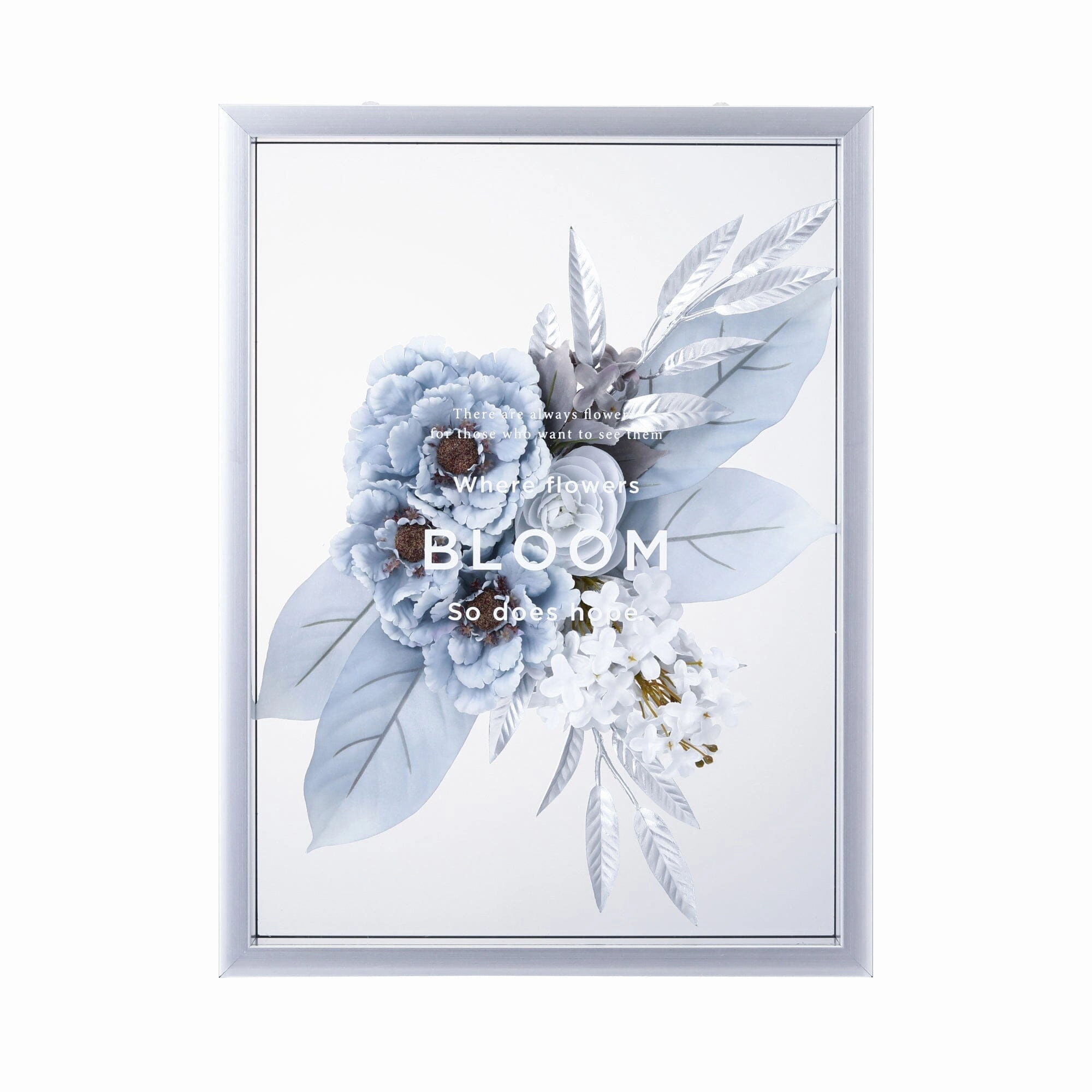 Art Flower Art Board  Blue framed wall decor