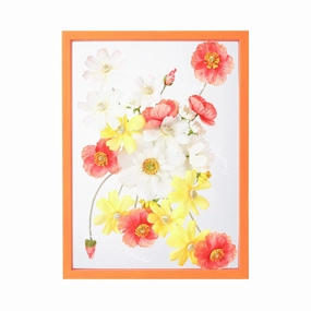 Art Flower Art Board Orange framed wall decor