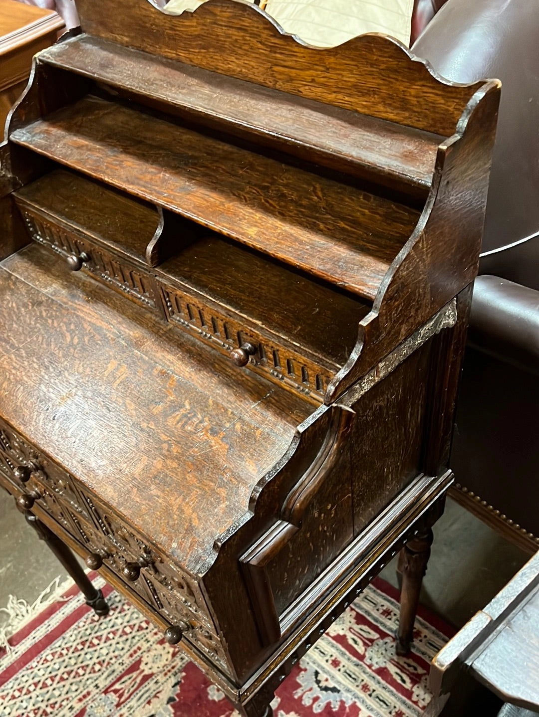 AS FOUND LOUIS XVI OAK MULTI DRAWER STAND WITH PIGEON HOLES