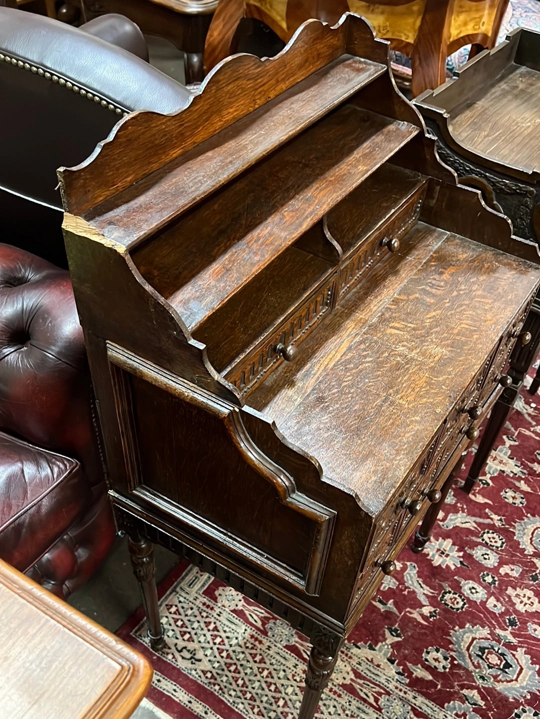 AS FOUND LOUIS XVI OAK MULTI DRAWER STAND WITH PIGEON HOLES