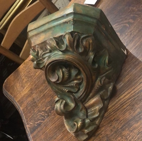 AS FOUND POLYCHROME CHAULK SCONCE interior room decor