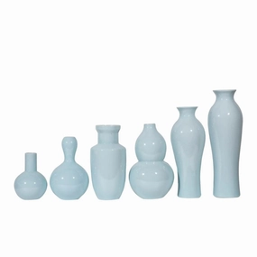 Assorted Porcelain Vases in Icy Blue home display ornament