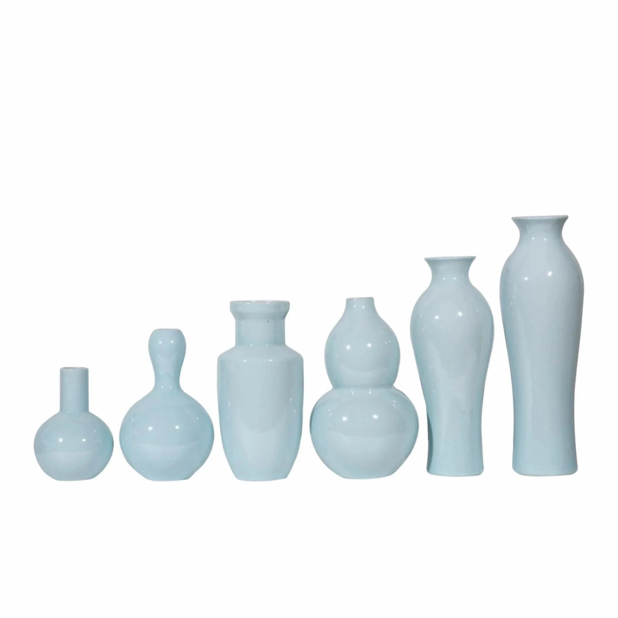 Assorted Porcelain Vases in Icy Blue home display ornament