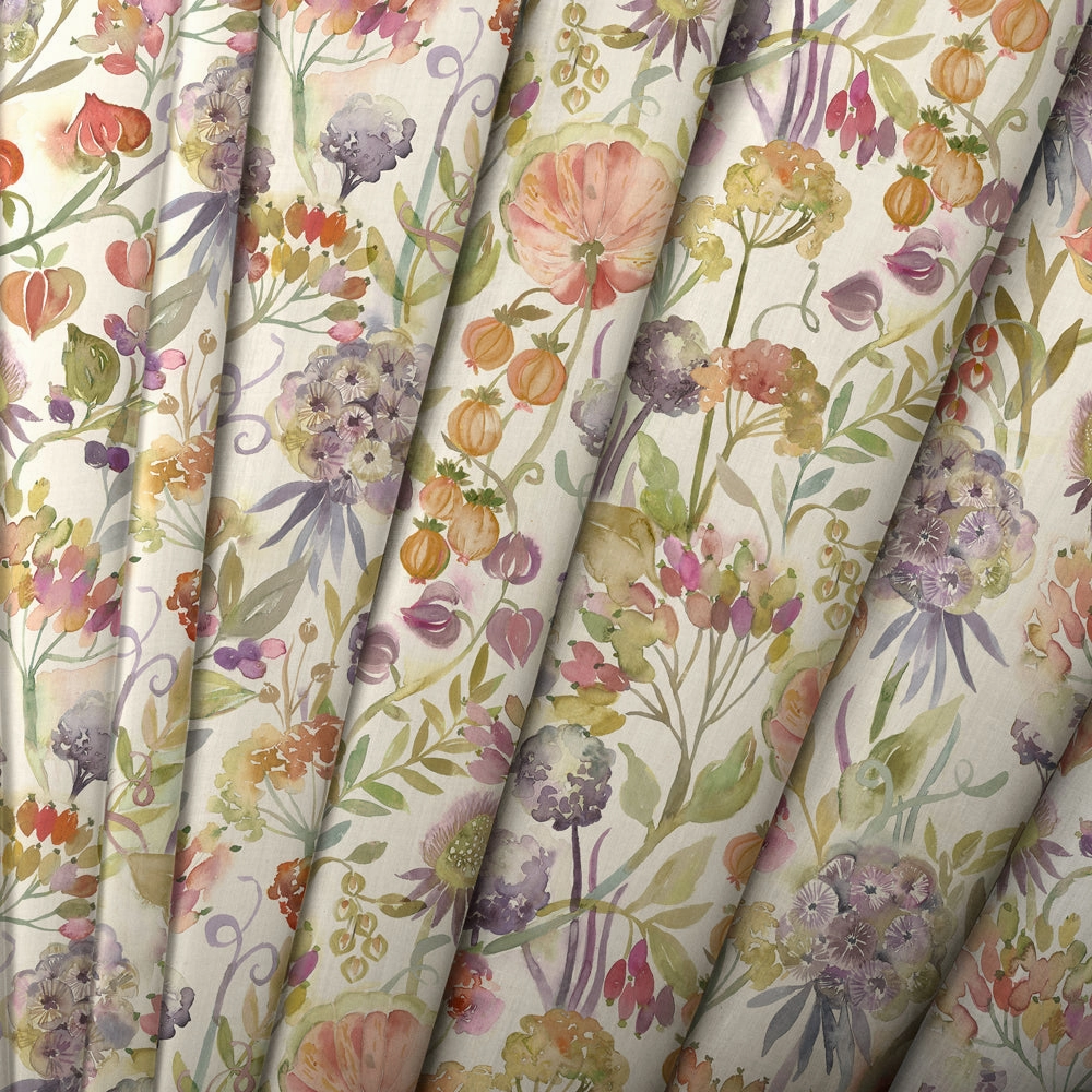 Autumn Floral Printed Made to Measure Curtains Linen