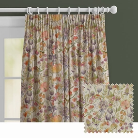 Autumn Floral Printed Made to Measure Curtains Linen patterned fashion rug  