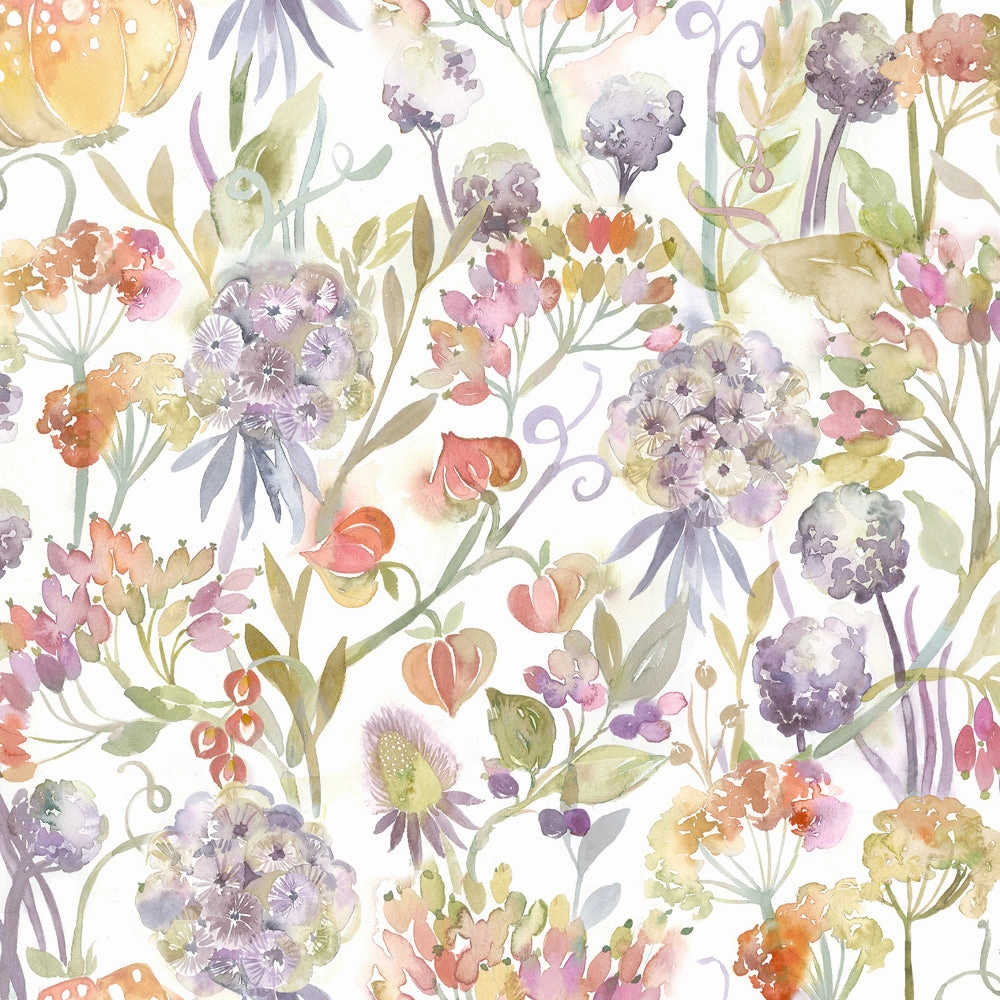 Autumn Floral Printed Made to Measure Curtains Linen