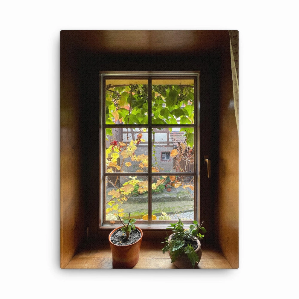 Autumn window Margersdorf - canvas canvas mural art