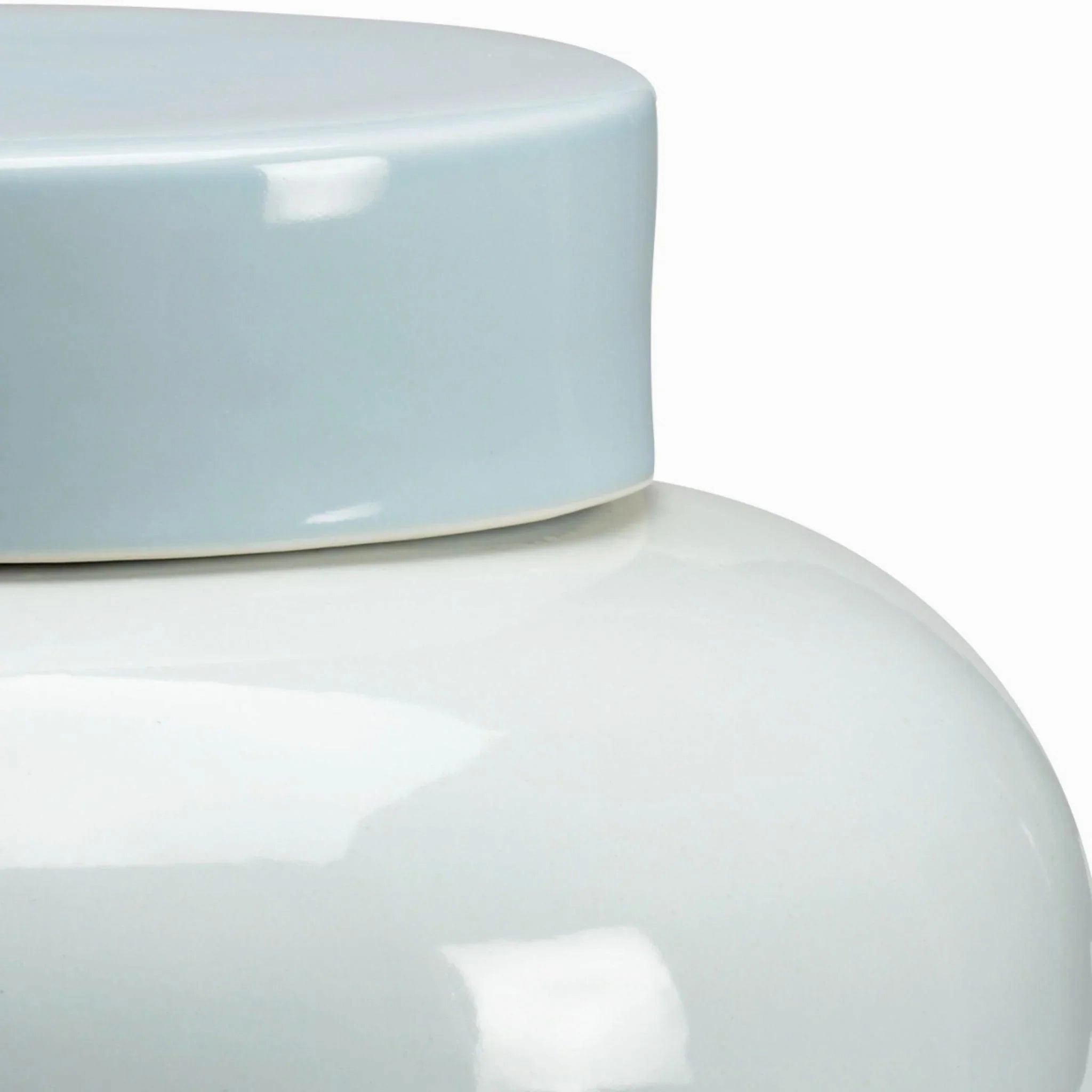 Baby Blue Glazed Porcelain Jar With Lid