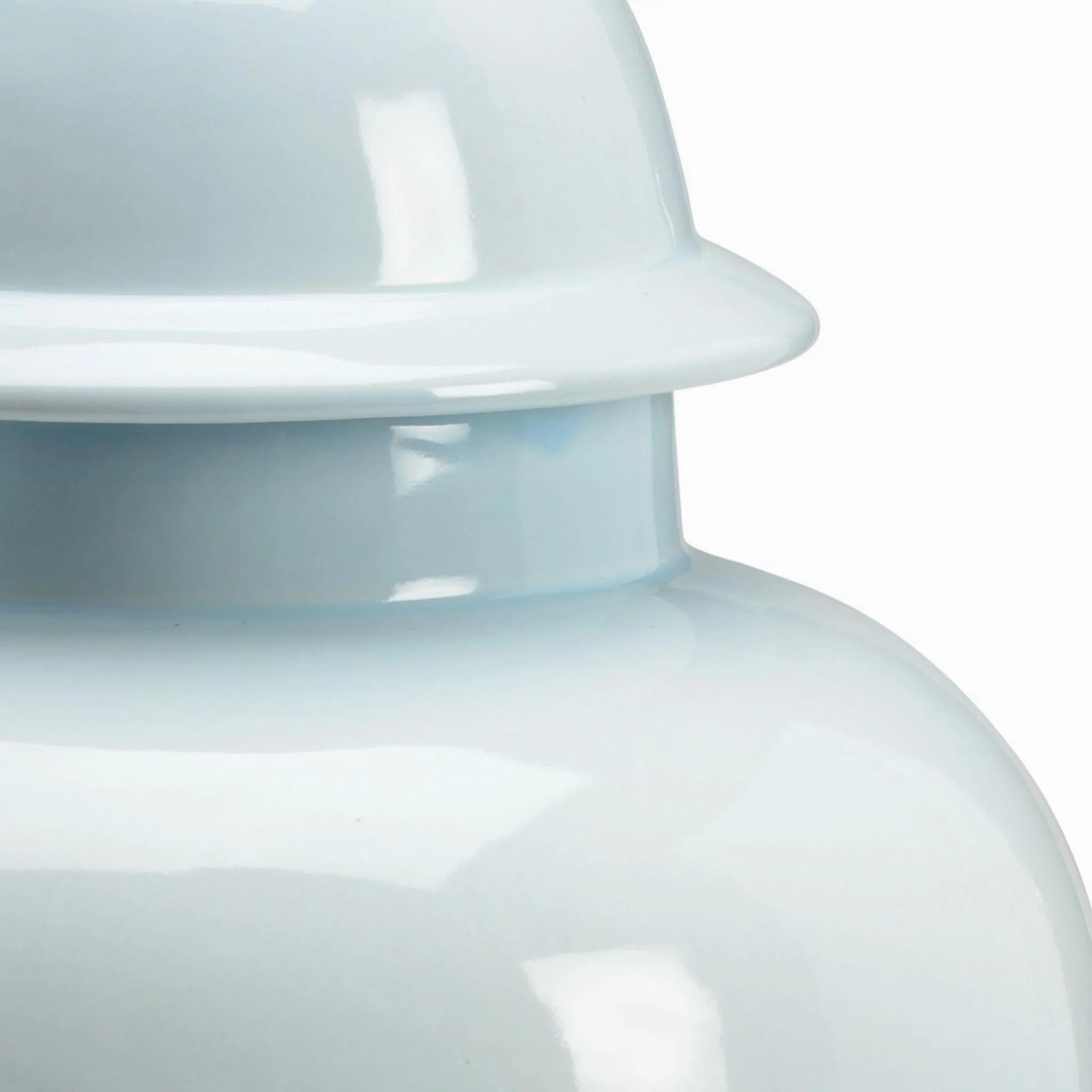 Baby Blue Porcelain Vase With Lid